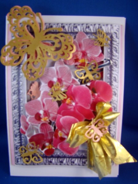 Inside Out Card Orchids, Butterflies and Bows by Chris Williams
