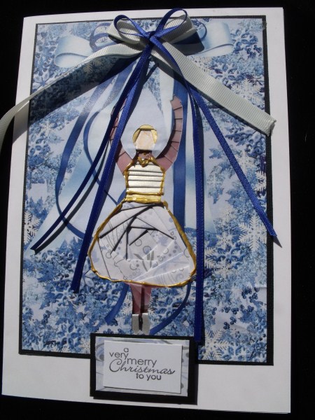 Snowflakes and Bow in Blue A4 Backing Paper Featured Gallery Photo