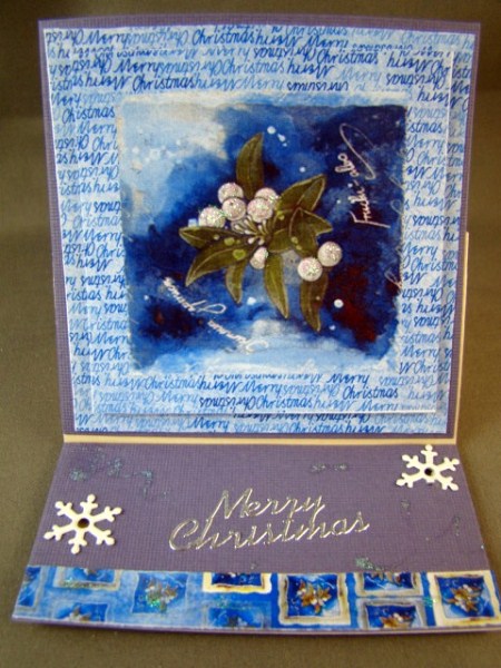 Xmas Floral Cool Wishes Large Square Card Front by Chris Williams