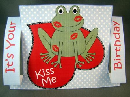Kiss the Frog Stagger Card Birthday by Chris Williams