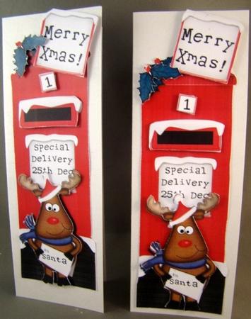 Large Dl Xmas Rudolph Postbox 3D Decoupage by Chris Williams