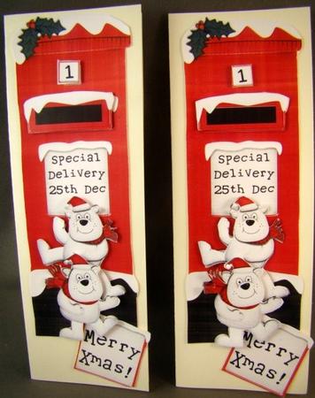 Large Dl Xmas Ben Polar Bear Postbox 3D Decoupage by Chris Williams