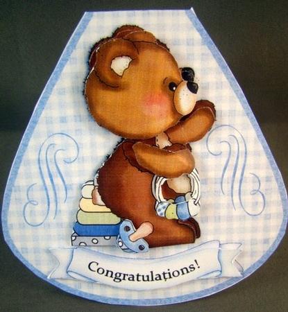 Fuzzy Cubby Baby Boy - Wobble Card by Chris Williams