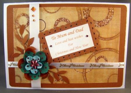 Vintage Tea Geo Glitter Circles A4 Backing Paper by Chris Williams