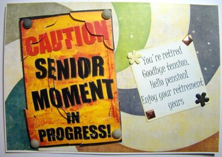 A5 Fun Novelty Senior Moment Scallop Corners and Pyramage by Chris Williams