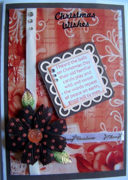 Burnt Orange Painted Rose Postcard A4 Backing Paper by Chris Williams