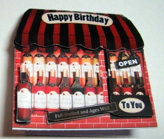 The Little Wine Shop Shaped Card Decoupage N Greetings by Chris Williams