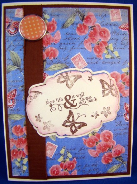 Dark Blue Coloured Sweet Pea Stamp A4 Backing Paper by Chris Williams