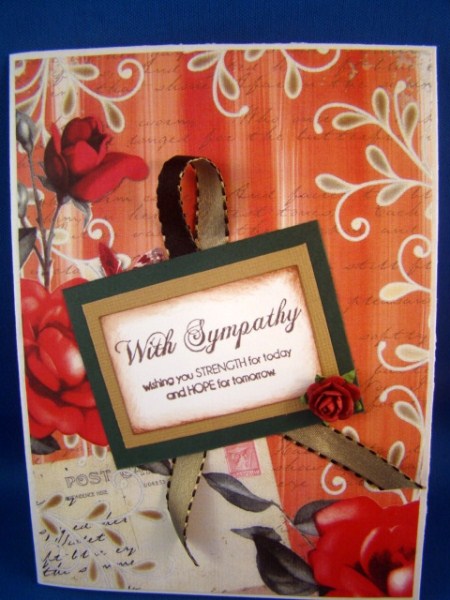 Burnt Orange Colour Red Rose Paint Postcard A4 Backing Paper by Chris Williams