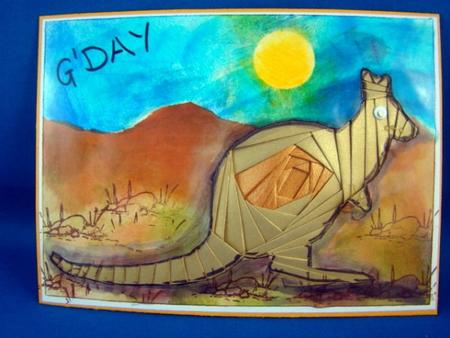Kangaroo Iris Folding Pattern Plus Card Suggestion Picture by Chris Williams