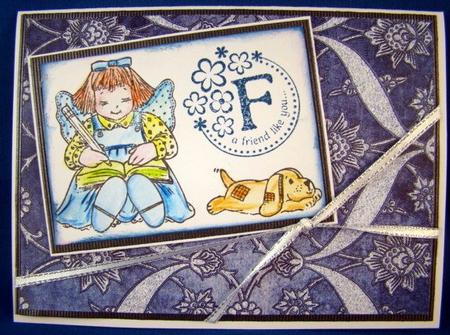 Blue Entwined Glitter Floral A4 Backing Paper by Chris Williams