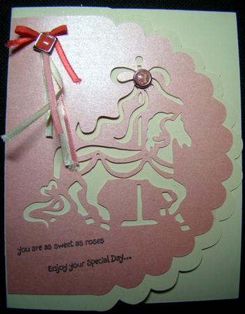 3 in 1 Carousel Horse Scallop Card by Chris Williams
