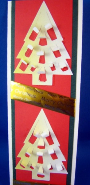 Xmas Trees Roll The Cut Areas Makes A Great Card Front Add Glitter And Gloss For Effect by Chris Williams