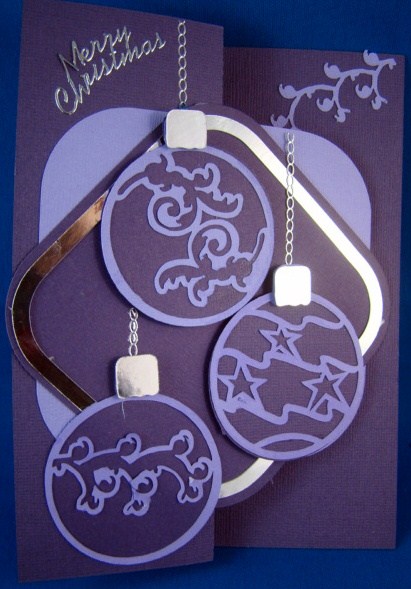 Christmas Baubles Z Fold Card by Chris Williams