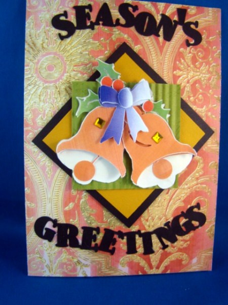 Dark Red Flower Gold Damask A4 Backing Paper by Chris Williams