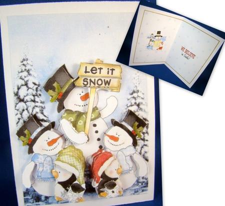 Snowman Parade! Card Front and Decoupage by Chris Williams