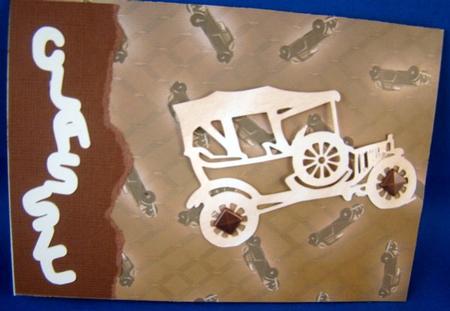 Vintage Car on Steampunk Background by Chris Williams