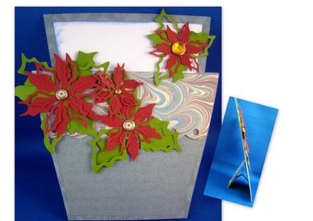 372 Christmas Poinsettia Shaped Pot Card  by Chris Williams