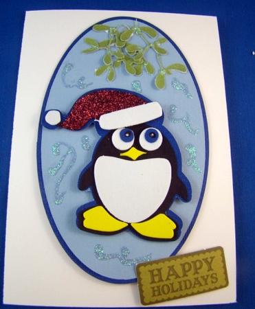Christmas Penguin Under The Mistletoe Cutting File by Chris Williams