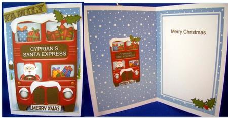 Xmas Santa Express Cyprian A5 Quick Card N 3D Decoupage by Chris Williams