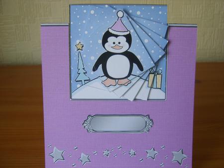 Cute Christmas Penguin No-Hole Over the Edge & Spiral Pyramid by Chrissy Rowe