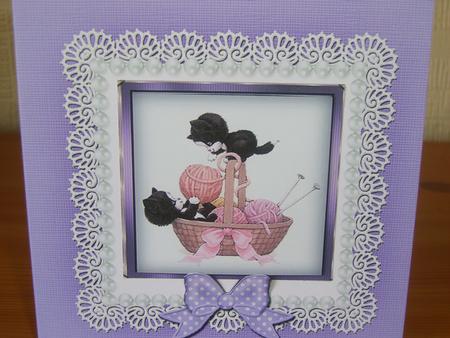 Square Pearls and Lace Card Front or Insert by Chrissy Rowe