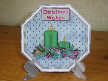 Christmas Candles Plate Card 2 by Chrissy Rowe