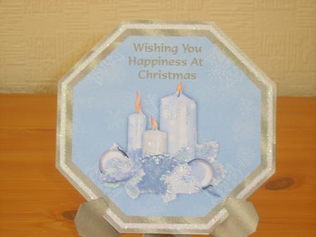 Christmas Candles Plate Card 3 by Chrissy Rowe