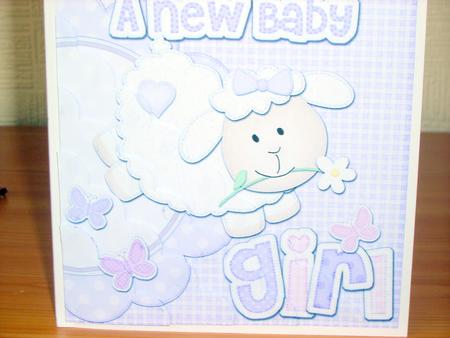 A New Baby Girl Lamb Felties Scallop Corner by Chrissy Rowe