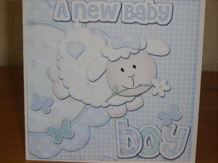 A New Baby Boy Lamb Felties Wavy Corner by Chrissy Rowe