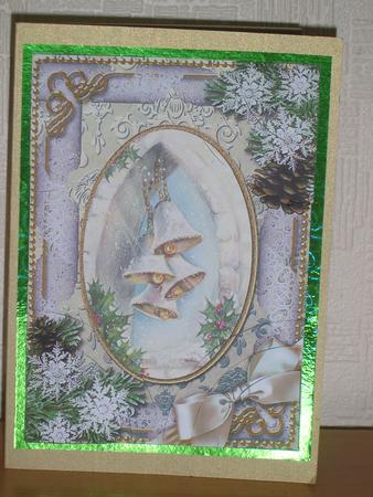 Snow Bells Snow 7x5inch All 4 Corner Stacker Card Front by Chrissy Rowe