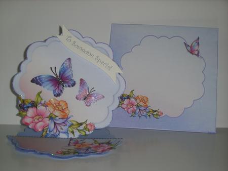 Butterfly & Flowers Scalloped Easel by Chrissy Rowe