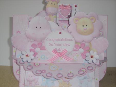 Stuffed Love Baby Girl 3D Shelf Card with Card Box by Chrissy Rowe