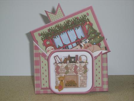 Card Criss Cross Pocket Christmas Santa by Window by Chrissy Rowe