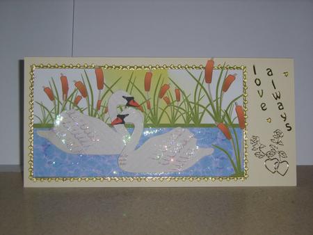 Elegant Swan Couple Decoupage by Chrissy Rowe