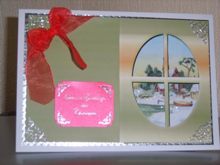 Vintage Snow Time Scene Window Card by Chrissy Rowe