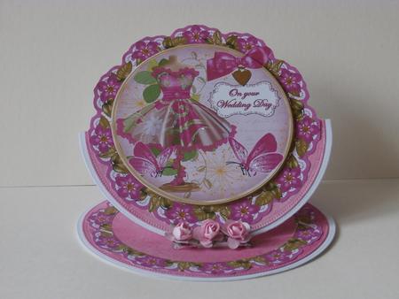 Cerise Floral Dress Wedding Day 8in Doily Decoupage Topper Featured Gallery Photo