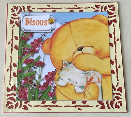 Forever friends with cat all occasions card topper by Christiane Lions