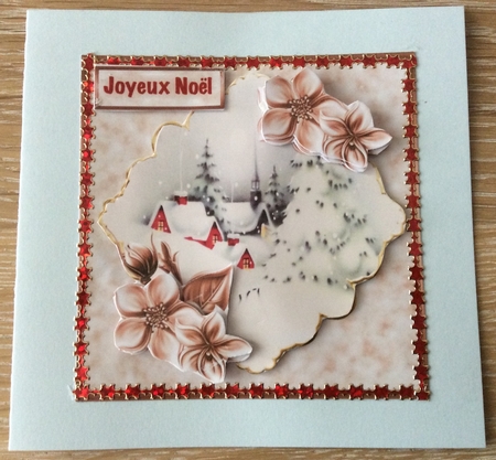 Snow Village in the Moonlight Card and Decoupage by Christiane Lions