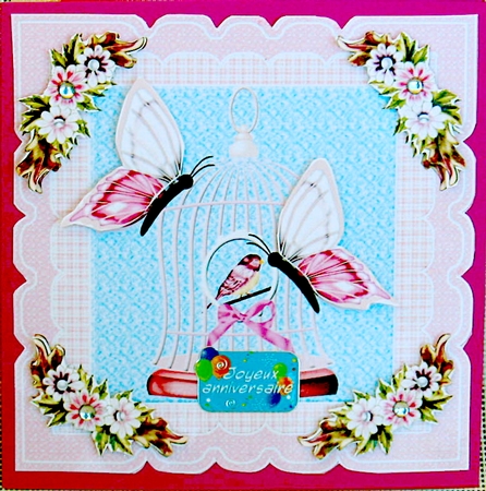 Scallop Topper Birdhouse & Butterflies by Christiane Lions