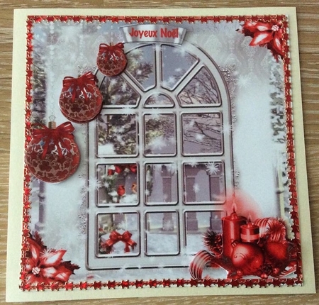 Christmas Window Red Decorations by Christiane Lions