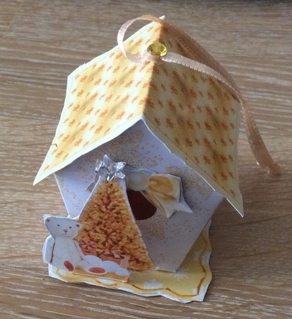 Bird House Gift Box or Tree Ornament- Teddy's Tree by Christiane Lions