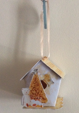 Bird House Gift Box or Tree Ornament- Teddy's Tree by Christiane Lions