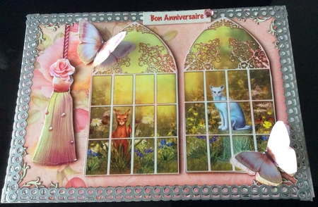 Garden Cats Double Window by Christiane Lions