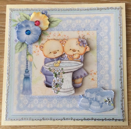 Christening Boy 8x8 Mini Kit & Decoupage by Christiane Lions