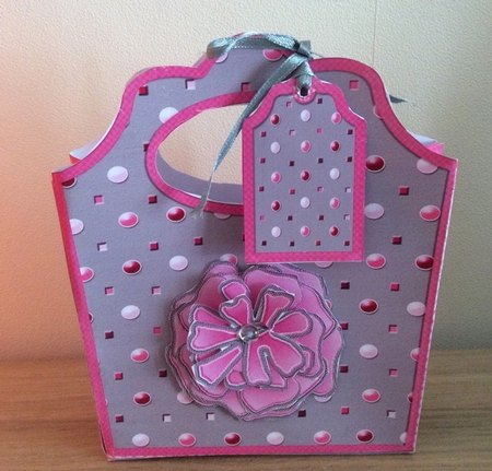 I Love Shoes Tote Bag Taupe & Shocking Pink by Christiane Lions