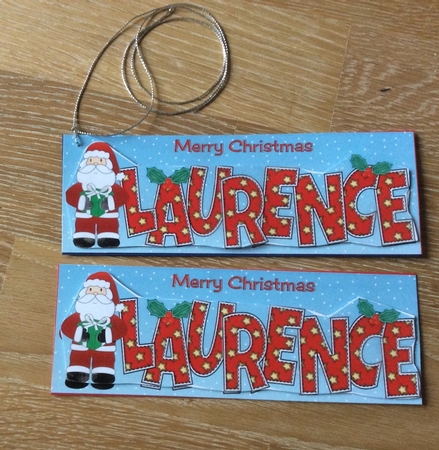 Santa with Present Laurence Large Dl by Christiane Lions