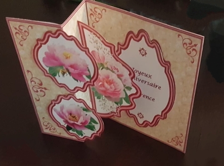 Fold Back Pop-up- Pink Peonies by Christiane Lions