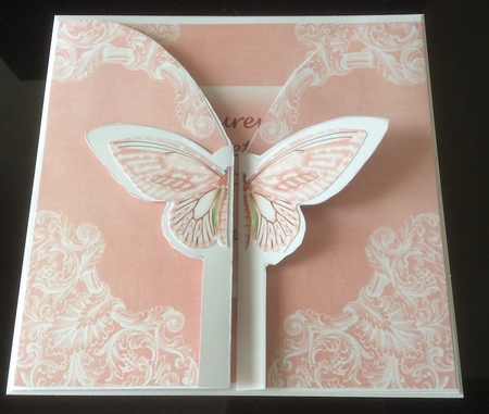 Pink Butterfly Thank You 3D Gatefold Butterfly Mkit by Christiane Lions