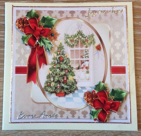 A Christmas tree and window 7x7 card by Christiane Lions